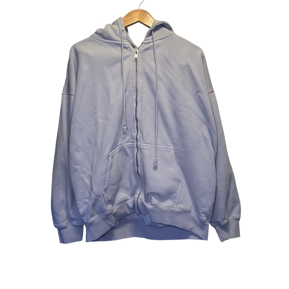 Brandy Melville Women's Oversized Zip Up Hoodie Lavender Heavy Chunky Thick Y2K